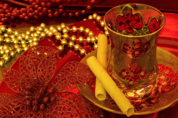 istock Christmas tea cup with wafers 1292471175