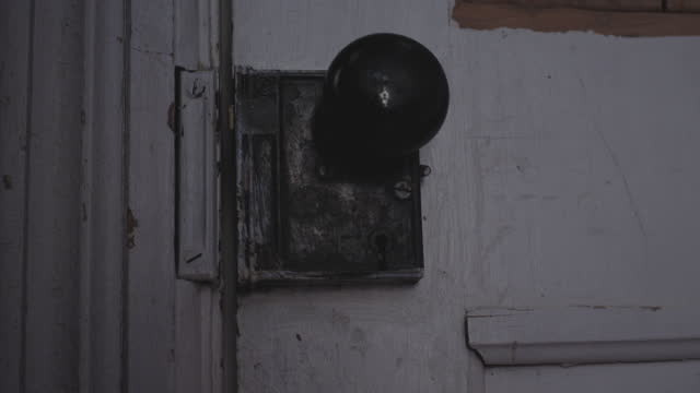 A door knob turning