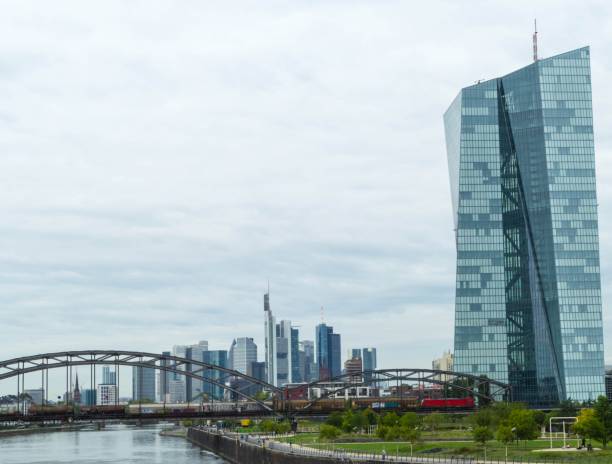 istock Train on Railroad Bridge Frankfurt Germany 1292475931