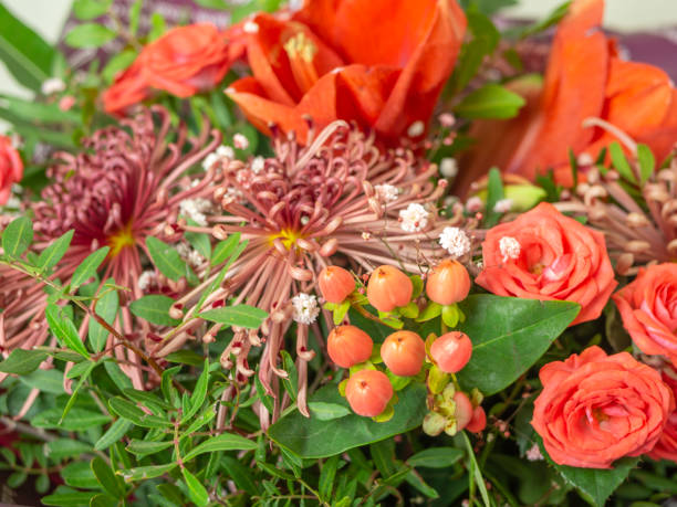 istock Mixed pink flower arrangement 1292478237