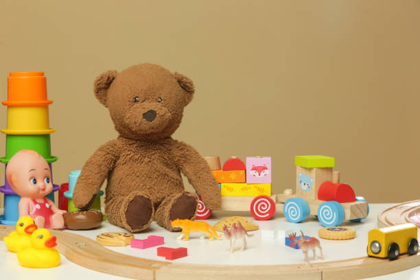 istock Colorful children's toys on table. 1292484574