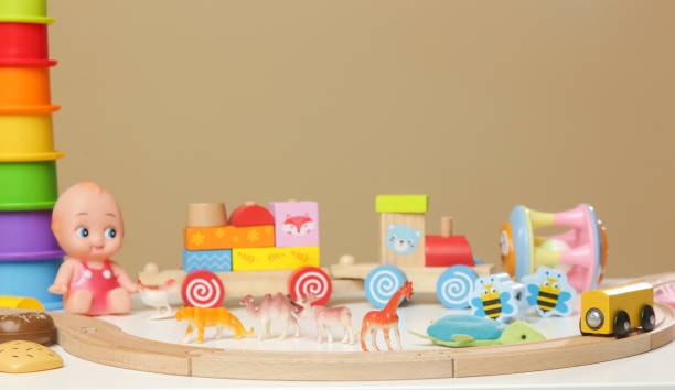 istock Colorful children's toys on table. 1292484616