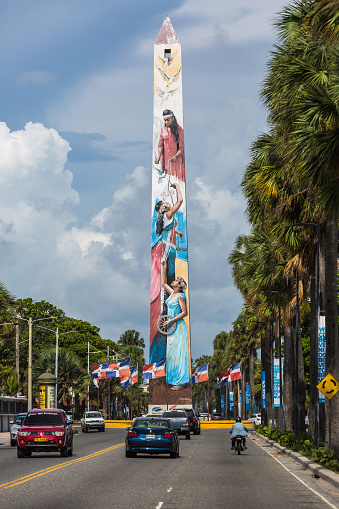 October 5, 2019 Santo Domingo Dominican Republic, image from center of street.