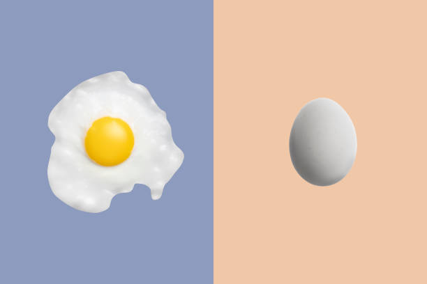 istock simple flying floating fried egg isolated on pastel color background, trendy minimalistic design 1292495825