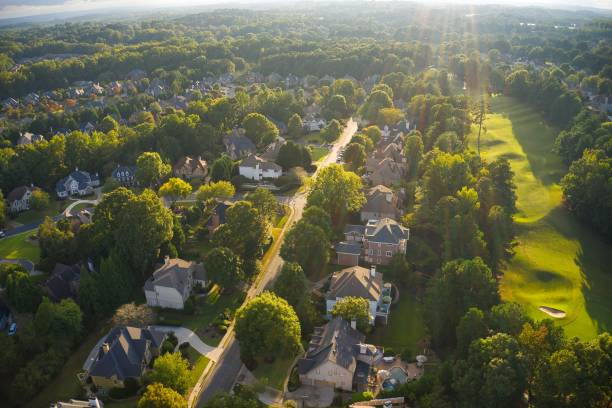 istock Panoramic aerial view of a upscale suburbs in Atlanta 1292500205
