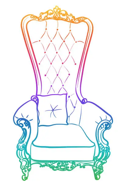 Vector illustration of FrenchColonialPrincessChair