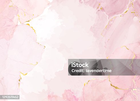 istock Blush pink watercolor fluid painting vector design card. 1292511452