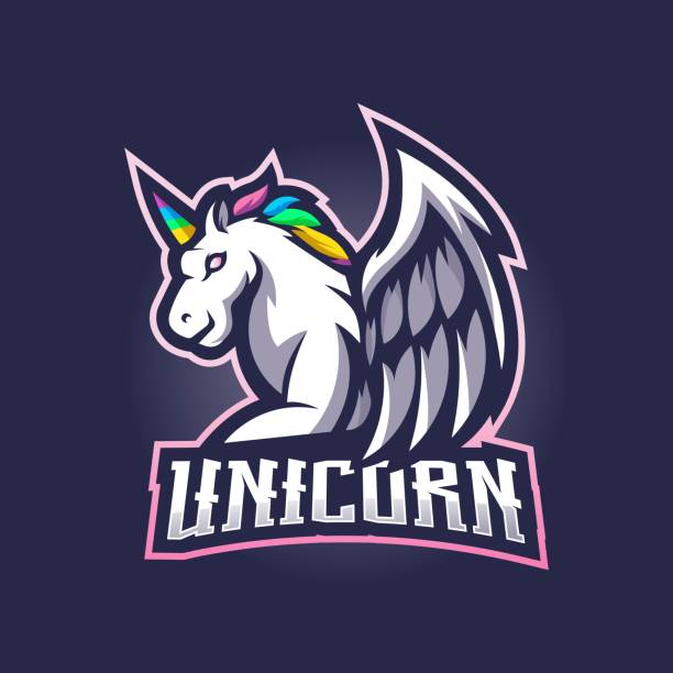 ilustrações de stock, clip art, desenhos animados e ícones de unicorn mascot logo - dream time