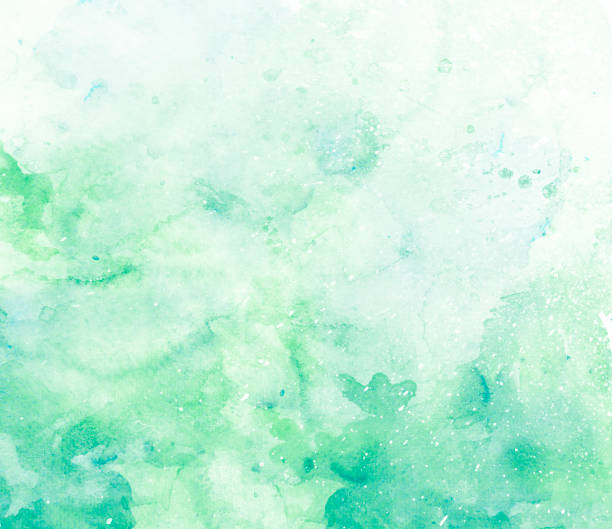 green watercolor background stock photo