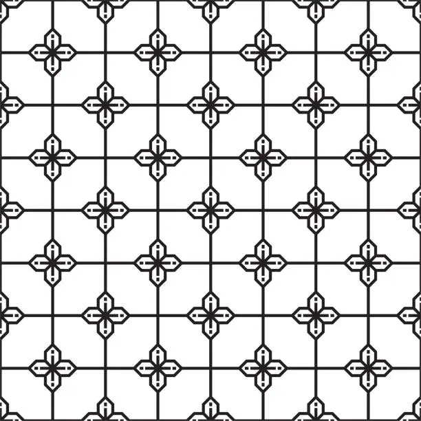 Vector illustration of seamless pattern of geometric tile texture