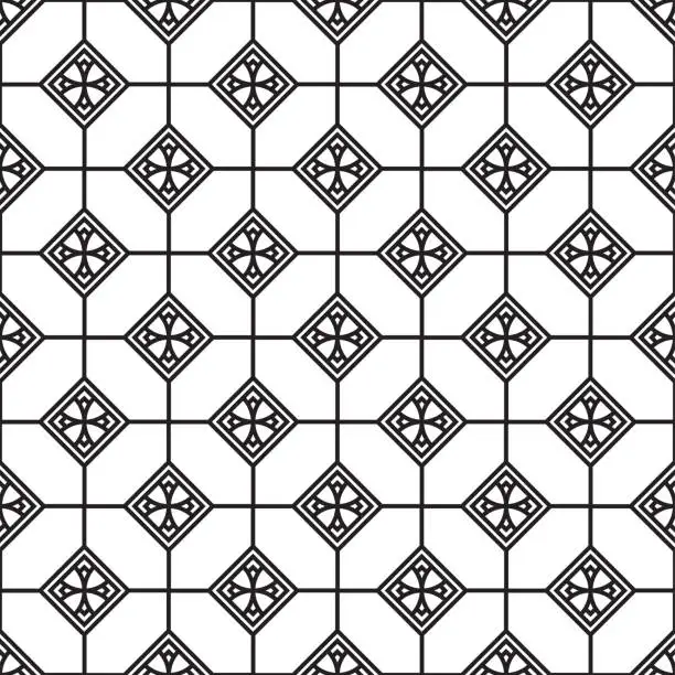 Vector illustration of seamless pattern of geometric tile texture
