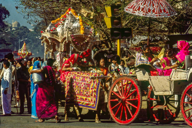 Chariot used by Jain community in celebration at Mumbai State Maharashtra India