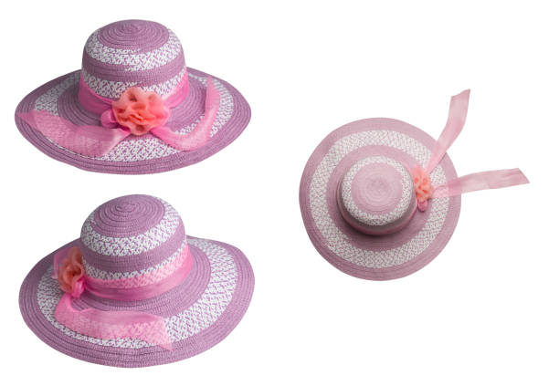 istock Beach hat with boxes isolated on white background.purple hat 1292520189