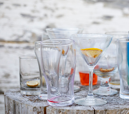 Famous drinks (Bloody Mary, Mojito, Cuba Libre)  - black background