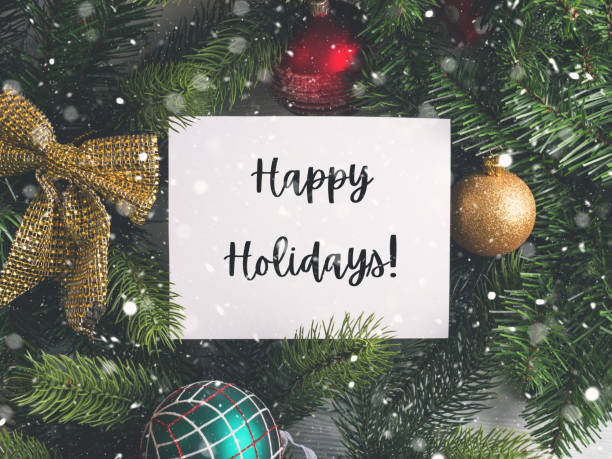 istock Christmas happy holidays golden greeting card 1292528580