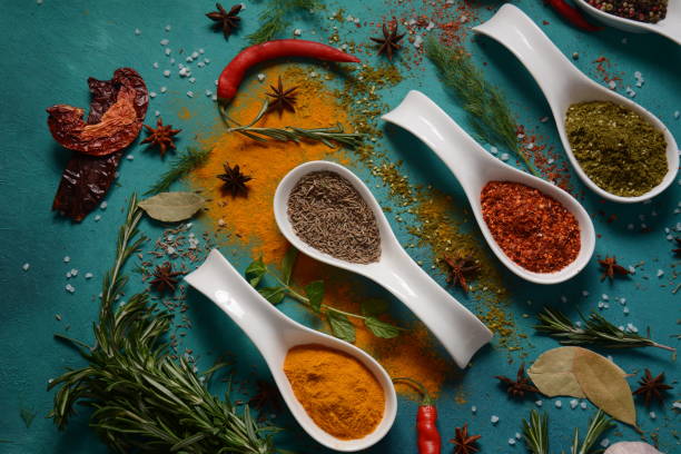 istock Various colorful herbs and spices for cooking 1292530813