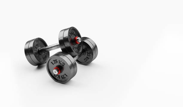 istock Dumbbells isolated on a white background. 3d illustration 1292531904