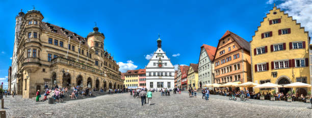 The market square in the old town of Rothenburg ob der Tauber