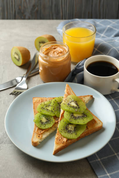 istock Concept of breakfast with toasts with avocado 1292534767