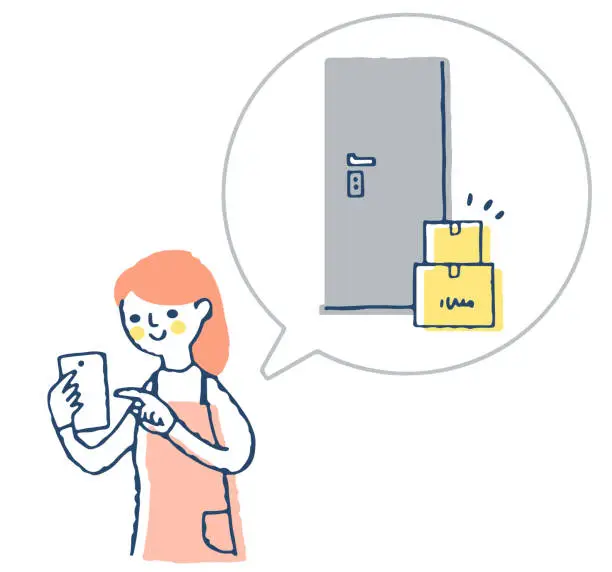 Vector illustration of Ask to put your luggage outside the door