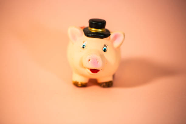 istock lucky pig on pink background, Happy new year 1292542765