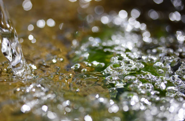 istock Bubbles in the water. Water background. Fresh drinking water. 1292542895