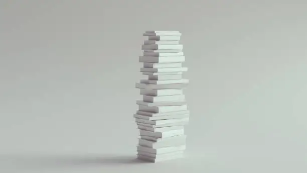 Photo of Tall Stack of White Books