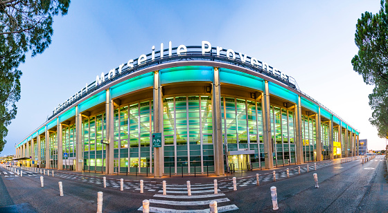 Marseilles, France - July 8, 2015: new terminal 1 building at the airport of Marseilles, Provence, France.