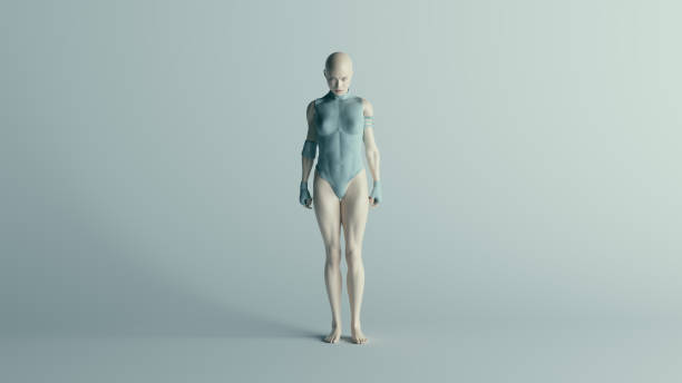 Cyberpunk Angry Female Character in Turquoise