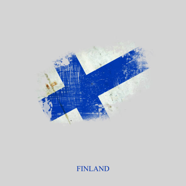 istock Grunge Flag Of Finland. Isolated on gray Background 1292555974