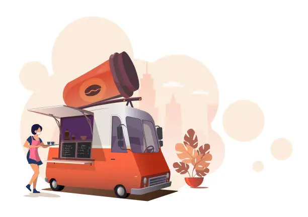 Vector illustration of Coffe Truck