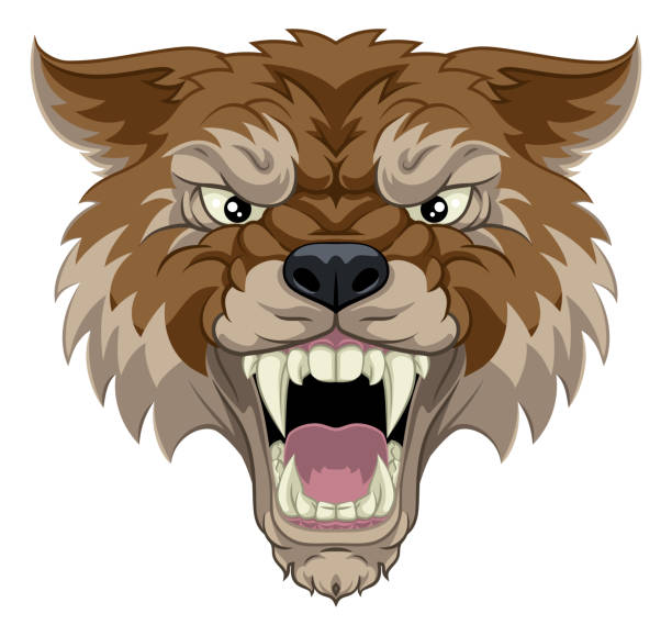 Wolf or Werewolf Monster Scary Dog Angry Mascot A wolf or werewolf angry dog monster scary animal mascot jackals stock illustrations