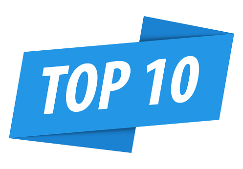 Top 10 - Banner, Speech Bubble, Label, Ribbon Template. Vector Stock Illustration