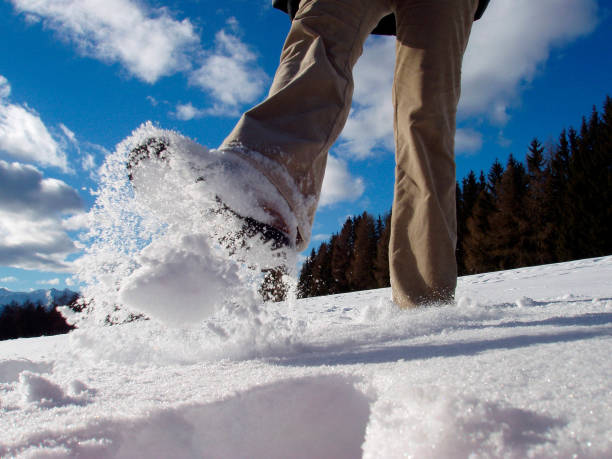 istock foot prints in the snow 1292562305