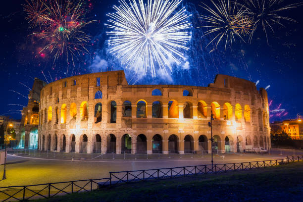 istock Fireworks display over the Colosseum in Rome 1292562464