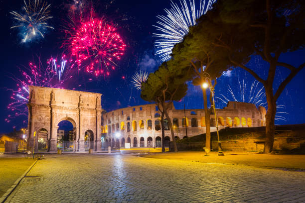 istock Fireworks display over the Colosseum in Rome 1292563178