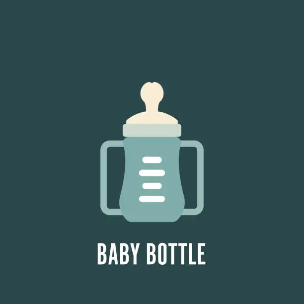 Vector illustration of Baby Bottle Flat Icon