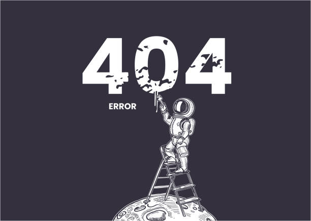Page 404. Link to non-existent page. Space, astronomy. Page 404. Link to non-existent page. Space, astronomy. The astronaut draws the number 404. non gender figure stock illustrations
