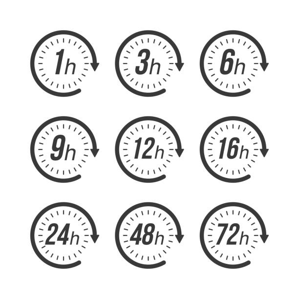 icon-set stunden, tolles design für alle zwecke. zeitsymbolvektor. vektor-illustration. - clock face clock number 6 time stock-grafiken, -clipart, -cartoons und -symbole