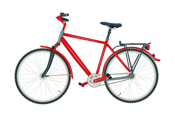 istock Bicycle isolated on white background. Modern red city or mountain bike. 1292567992