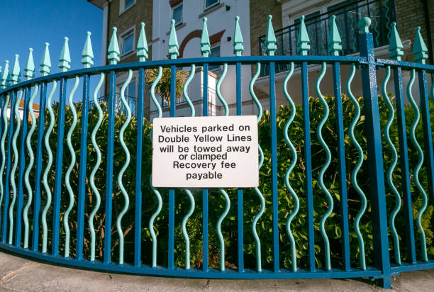 istock Road Warning Sign in Brighton Marina, England 1292571650
