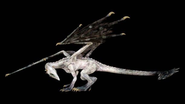istock 3D illustration fantasy dragon on black 1292571920
