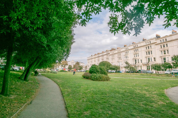 Palmeira Square in Brighton & Hove, England Palmeira Square in Brighton & Hove, England. It was built in the mid-19th century for Isaac Goldsmid and is in the Victorian and Italianate styles. Hove stock pictures, royalty-free photos & images