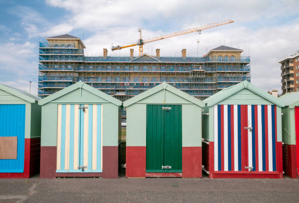 istock Hove Beach Huts in Brighton & Hove, England 1292574099