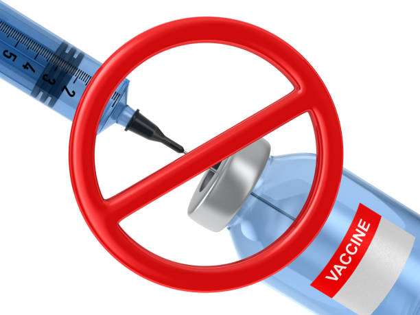 istock forbidden sign and vaccine from on white background. Isolated 3D illustration 1292574356