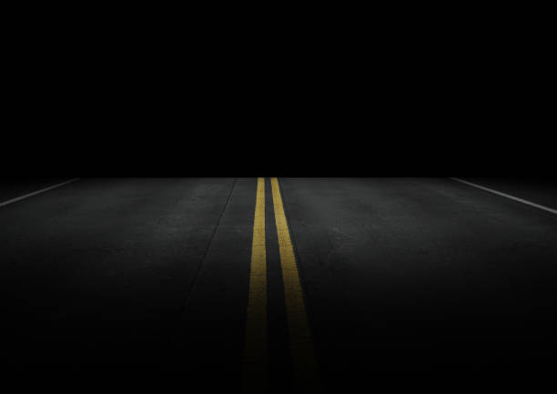 istock Asphalt road with yellow lines and empty end ready to be edited with empty copy space 3d rendering 1292575155