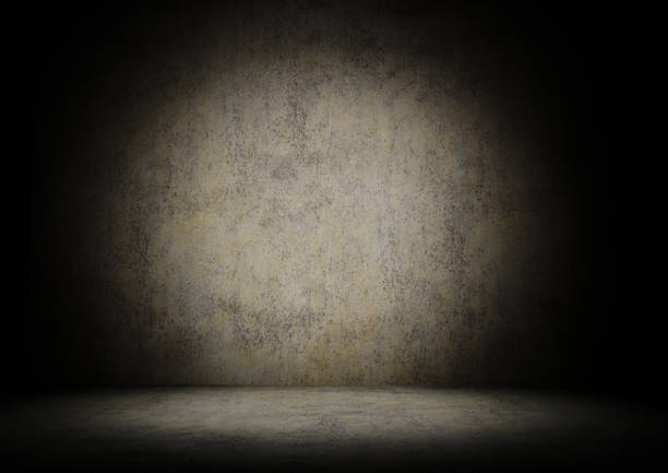 istock Dirty wall and floor with stains and mold front view 3d rendering 1292575225