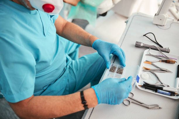 image of chiropodist desk with special device for treatment feet in beauty clinic - podiatrist podiatry pedicure chiropodist imagens e fotografias de stock