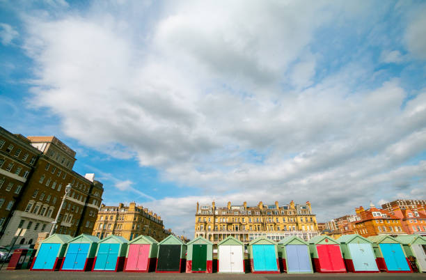 Colorful beach houses at Harwich, England, United Kingdom