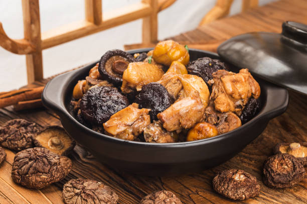 istock Chinese cuisine: Stir-fried chicken with chestnut and mushroom 1292578371